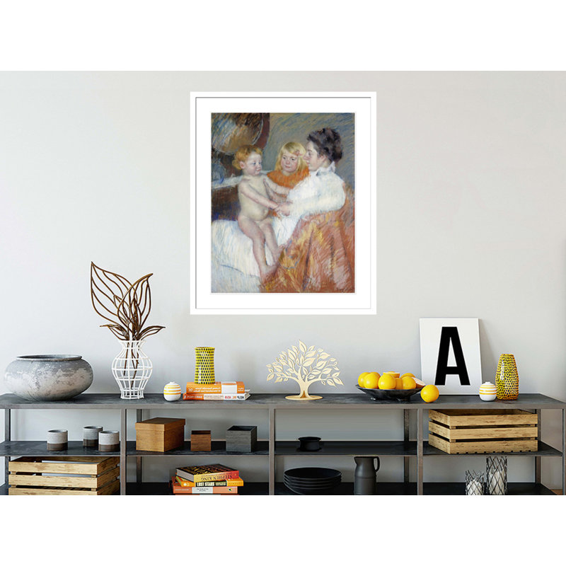 «Mother Sara and The Baby» par Mary Cassatt, impression giclée sur cadre, H 40,15 po x l 33,5 po
