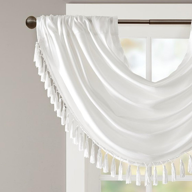 Cantonnière en fausse soie, Blanc