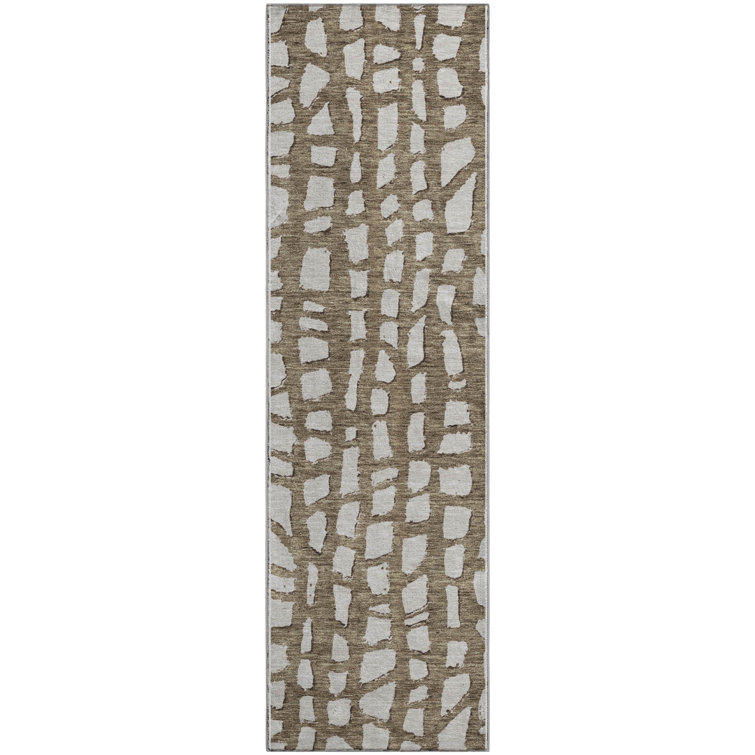 Premium Machine Washable Prisco Brown Rug