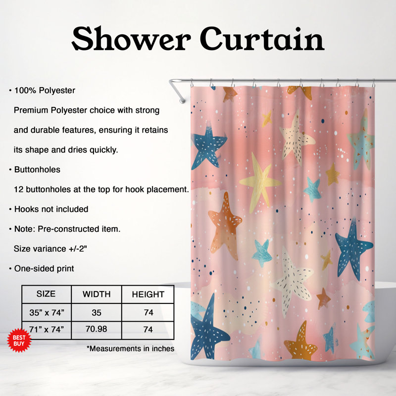 Rideau de douche Fuchsia, H 74 po x l 71 po