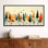 «Blue Orange Summer Valley Pine Forest Silhouettes III», impressions encadrées paysage, décoration murale rustique