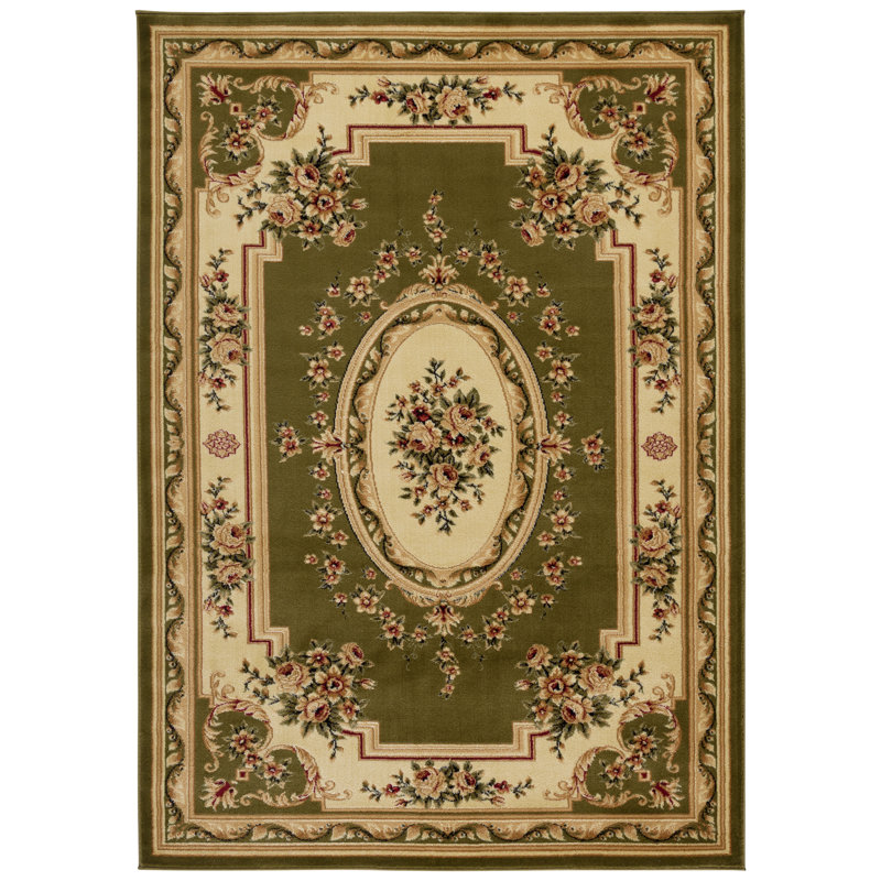 Tapis oriental Frasher Performance, Green/Ivory, Rectangle 3 pi 3 po x 5 pi 3 po
