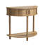 Console semi-circulaire de 31,5 pouces, pour salon ou entrée, style moderne du milieu du siècle, avec deux tiroirs et un dessus, en noyer. Dimensions : 31,5 pouces de long, espace principal, compartiments de rangement.