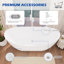 Baignoire de trempage autoportante en acrylique 67 po x 28 po