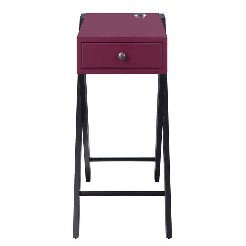 Table d'appoint Port avec tiroir pratique de style bourgogne / noir Ports élégants et pratiques noir / bourgogne