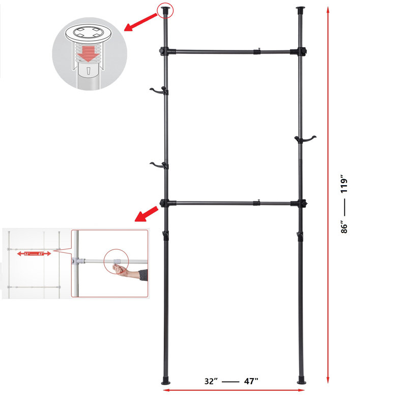 Jasonpaul Metal Adjustable Clothing Rack