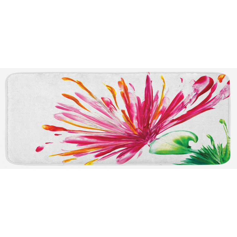 Tapis de cuisine à fleur aquarelle