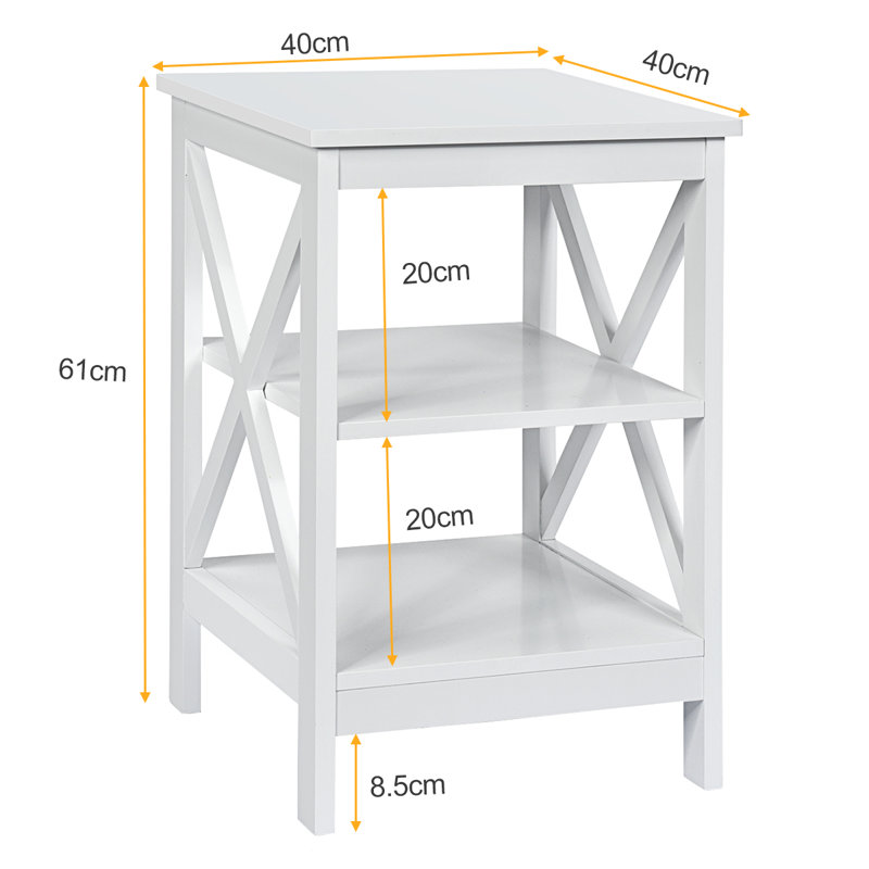 Quane End Table, White