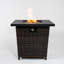 Square Steel Fire Pit with Wicker Base
