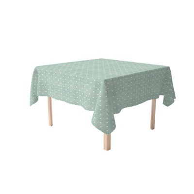 Square Tablecloth, 100% Cotton, 52X52", Textured Dots