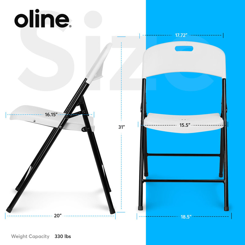 White Plastic Indoor/Outdoor Folding Party Chair, 1 Pack