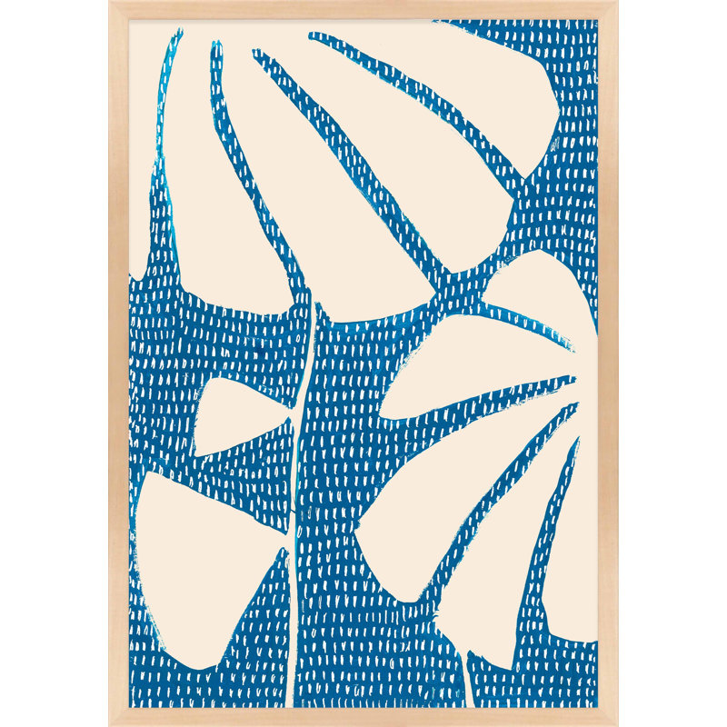 Ceramic Blue 4 by Andrea Stokes - Framed Wall Art, 25" H x 17.5" W, Maple Picture Framed Paper