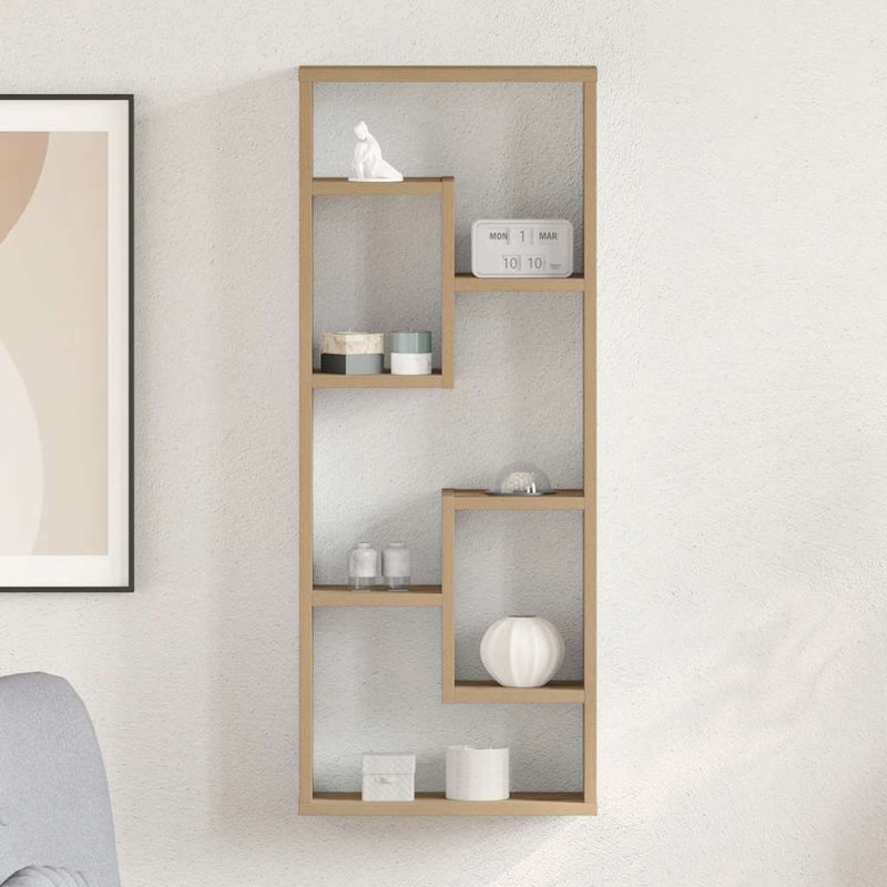Wall Shelf 36X16x90 Cm Engineered Wood, Artisan Oak