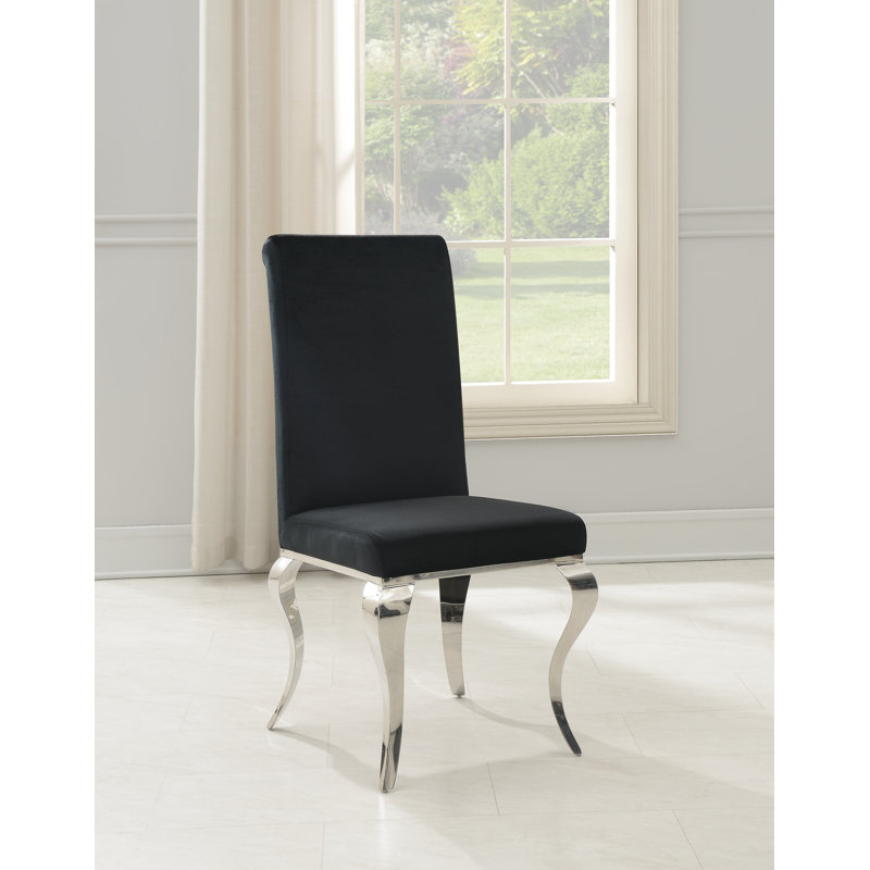 Teller 20'' H Velvet Upholstered Side Chair, Black