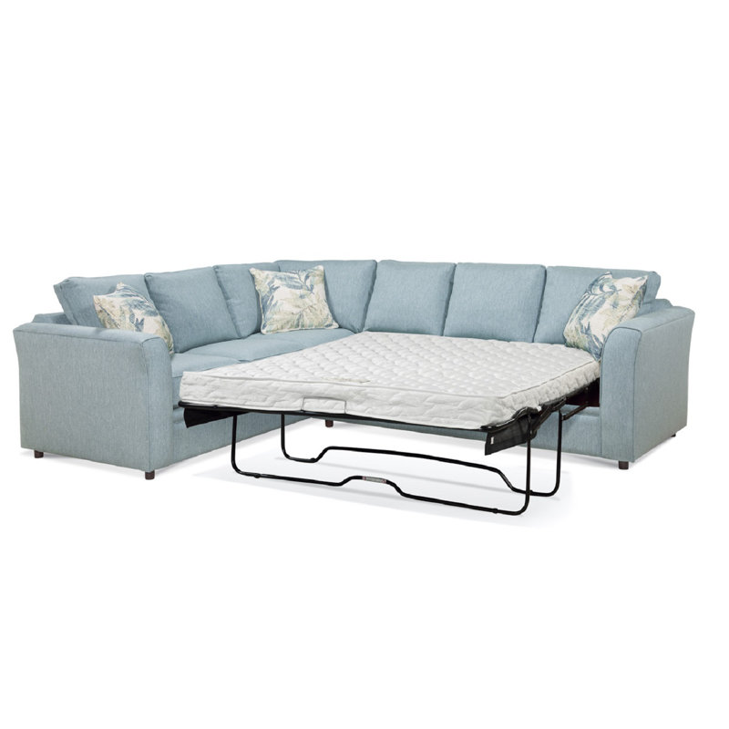 Northfield Two-Piece L Sectional With Queen Sleeper, Right Hand Facing, Basic Blue, 5" Innerspring Mattress