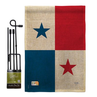 Double Sided 18.5'' H x 13'' W Burlap Flag Set