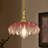 1 - Light 10.23"wide Gold Dome Pendant With Petal Glass Lampshade With Cord-118539086-122780815