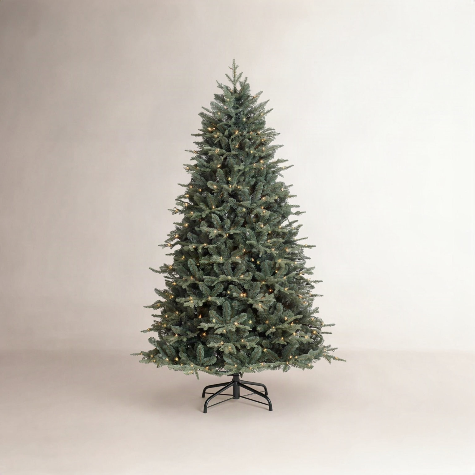 White 7' Pre-Lit Spruce Christmas Tree