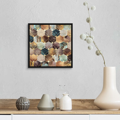" Natural Hexagons and Diamonds " Acrylic and Oil Print