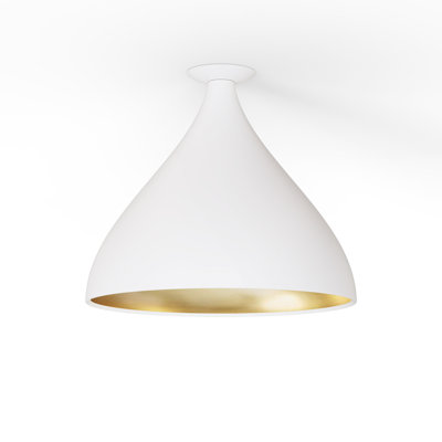 Swell Single XL Medium Flush Lamp (Brass Exterior, Brass Interior)