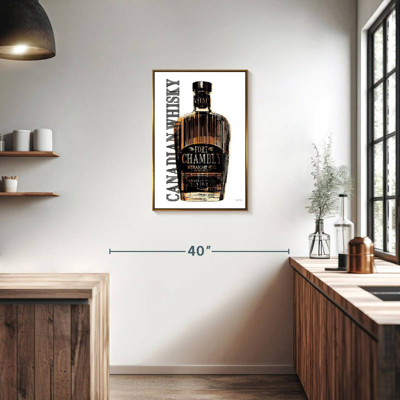 Whisky canadien, Cadre flottant doré, 21 po x 31 po