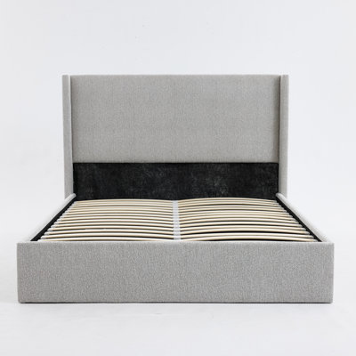 Bowe Corduroy Upholstered Hydraulic Lift Storage Platform Bed
