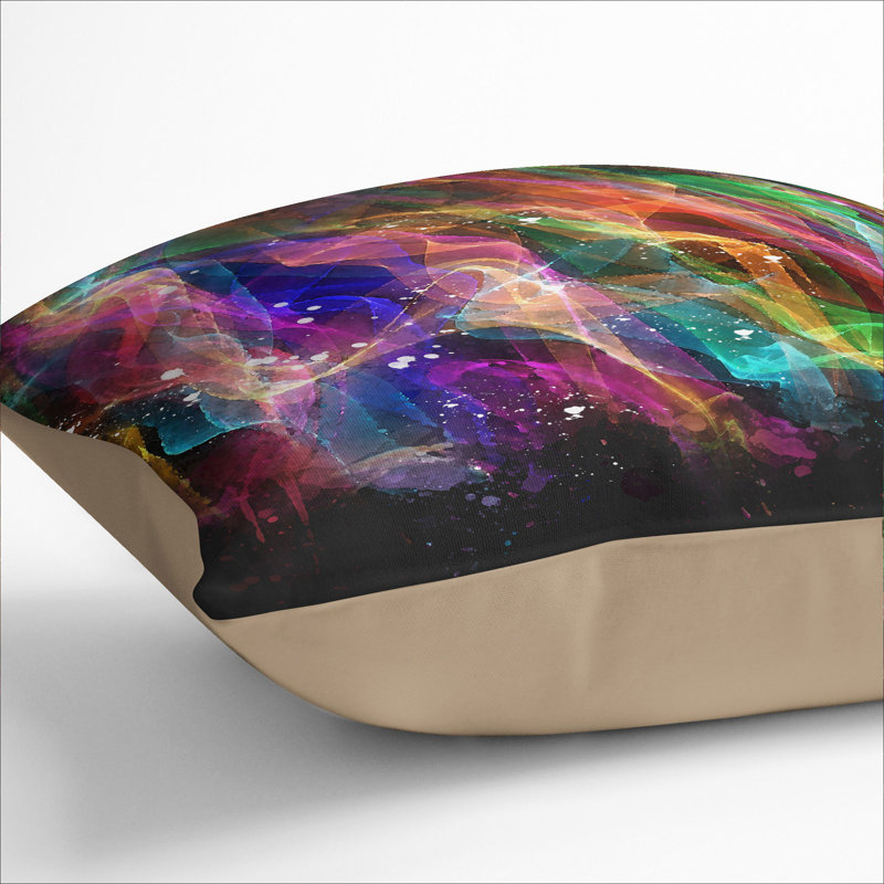 Rainbow Smoke Vol (4) Square Throw Cushion, 55cm H x 55cm W x 20cm D, Stone