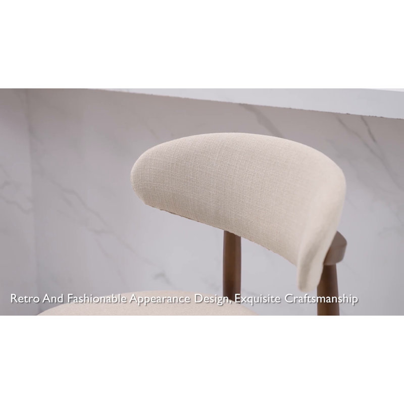 Upholstered 25'' Counter Stool - Solid Wood Frame