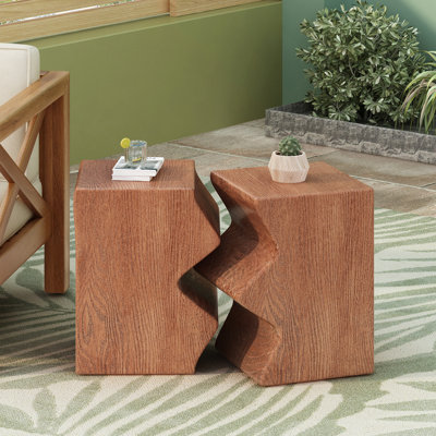 Ensemble de 2 tables d'appoint d'extérieur rectangulaires