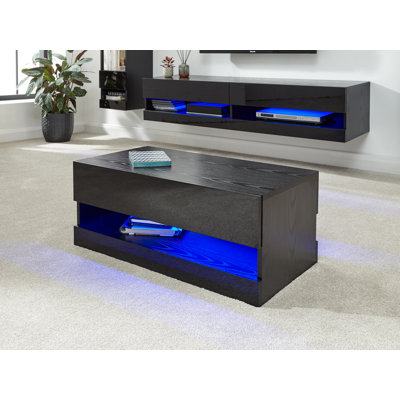 Allmon Floor Shelf Coffee Table with Storage