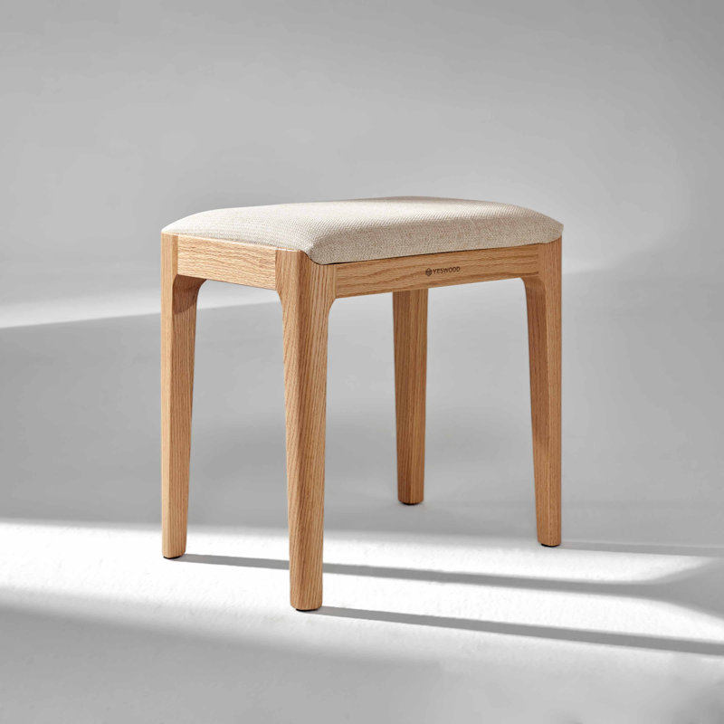 Tabouret de coiffeuse Lumi, Chêne naturel, Sand