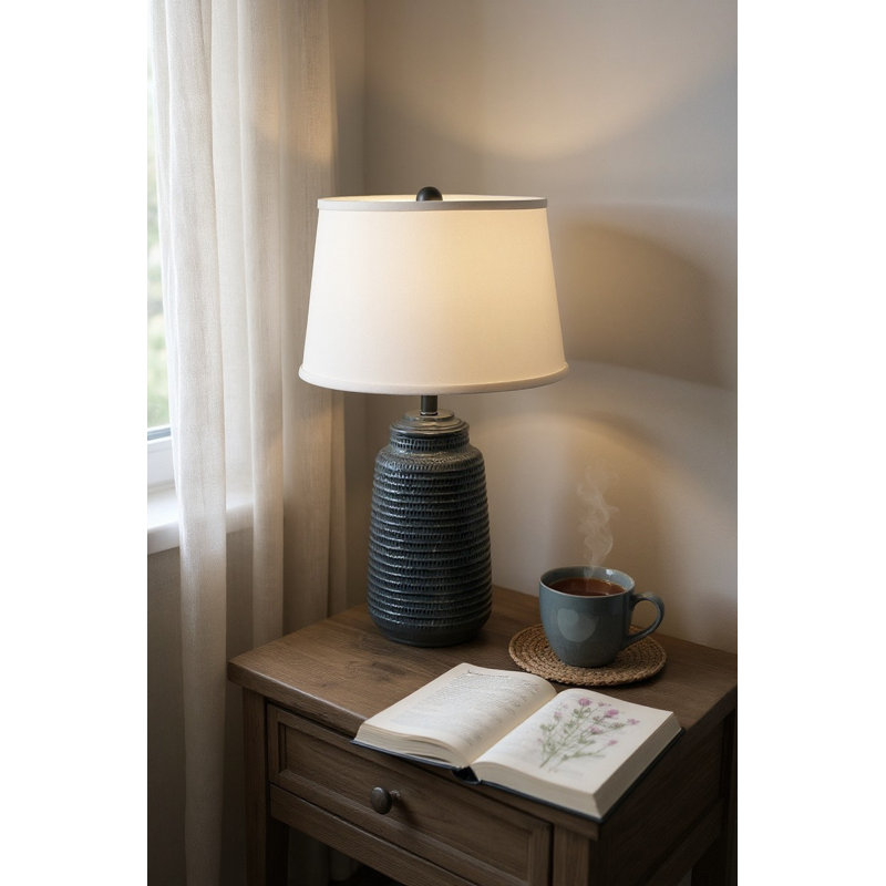 Lampe de table patinée, Noir/gris