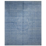 Hand Knotted Wool Area Rug in Blue