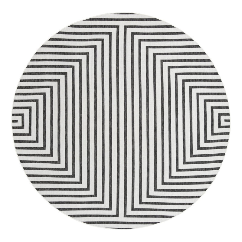 Geometric Indoor / Outdoor Rug, Round 10'