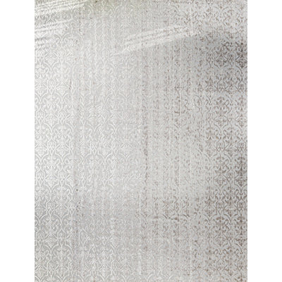 Jakat Damask Area Rug in Silver