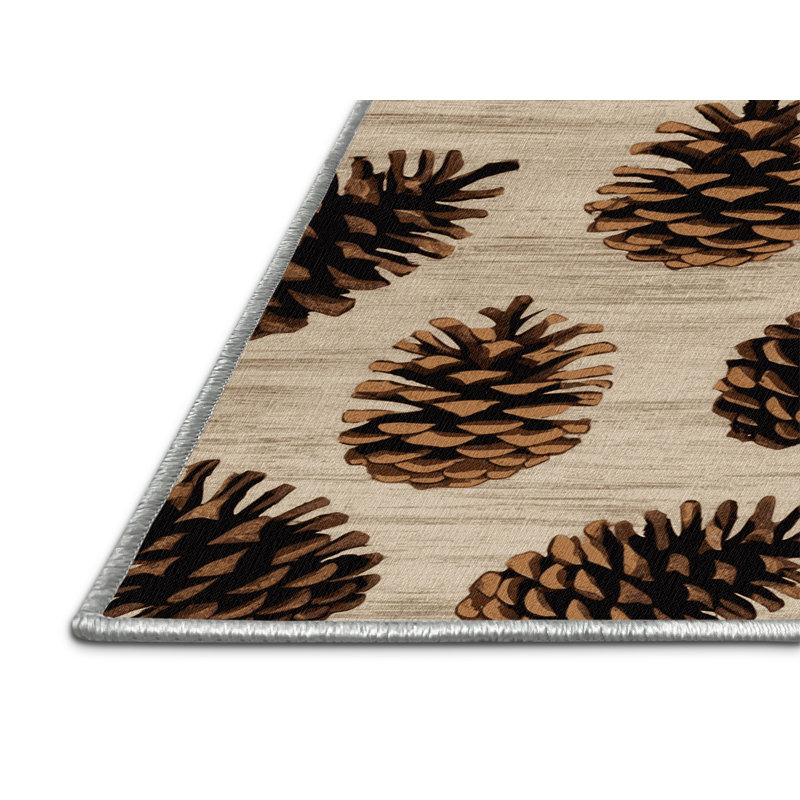 Machine Washable Nature Beige Area Rug, Rectangle 2' x 3'