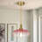 1 - Light 10.23"wide Gold Dome Pendant With Petal Glass Lampshade With Cord-118539086-122780815