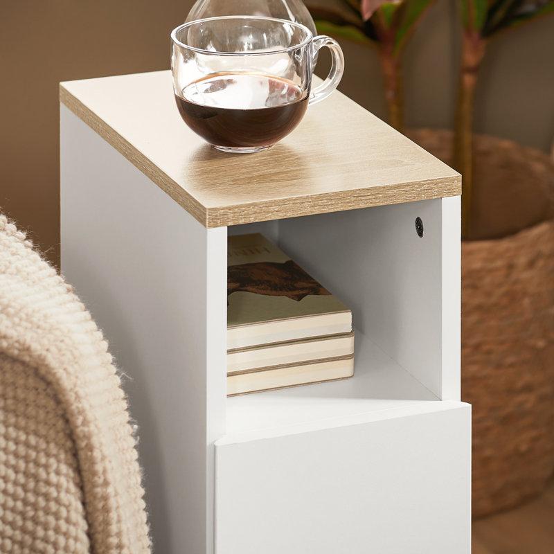 20cm W Bedside Table, White