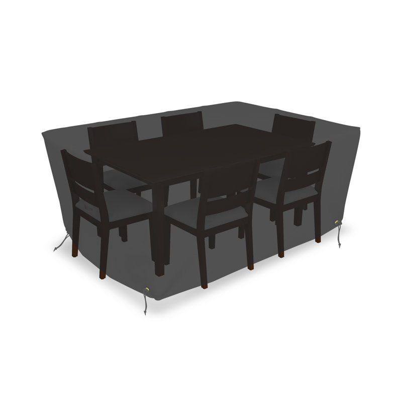 Water-Resistant, UV & Tear Resistant Rectangular Outdoor Dining Table and Chair Cover for Patio Furniture with Air Vent & Drawstrings, Patio Furniture Cover