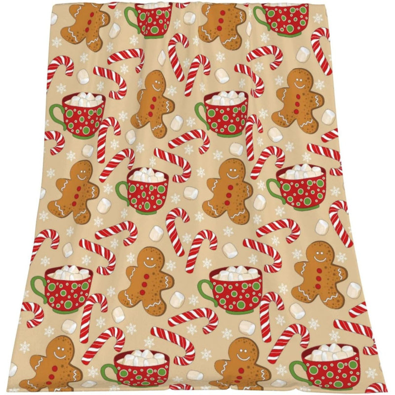 Jolies couvertures de lit de Noël en pain d'épice pour canapé de chambre, 40 x 50 po