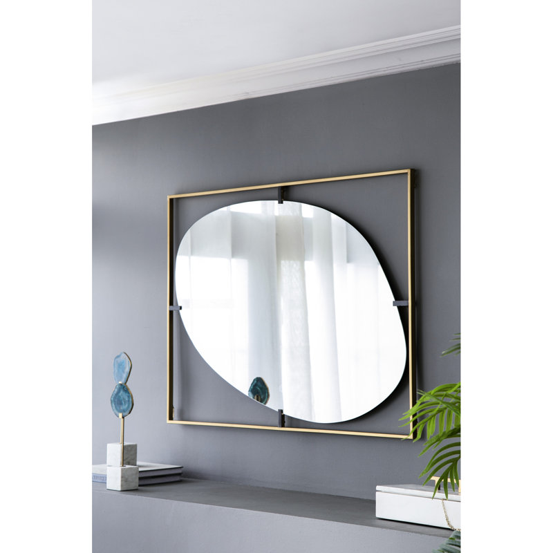 Miroir coquelicot 30x1x40 "en métal doré