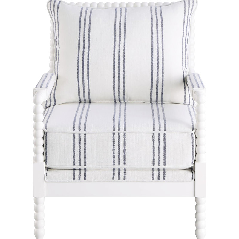 Chaise rayée bleu marine avec revêtement blanc