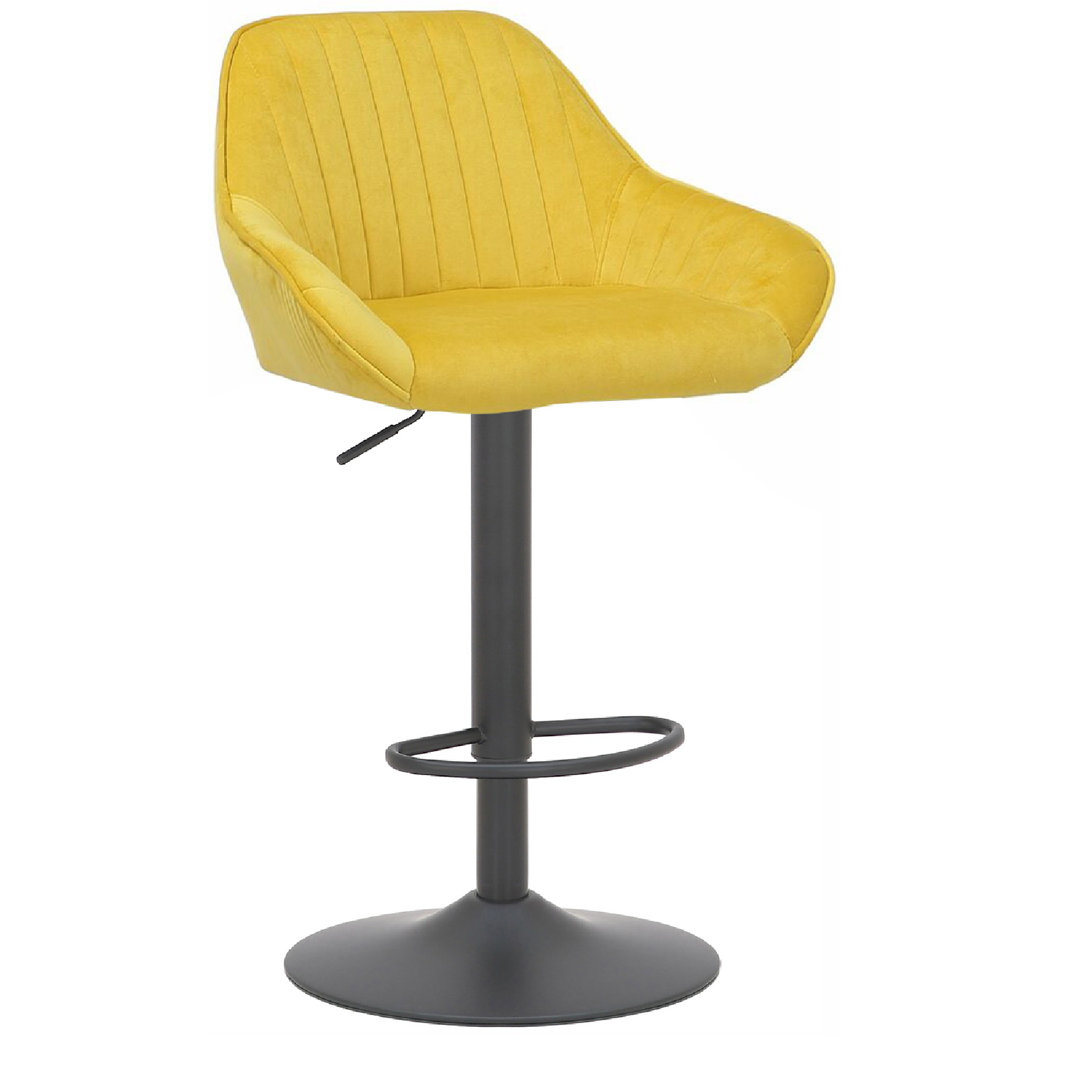 Kenery Swivel Upholstered Adjustable Height Counter Stool with Metal Frame