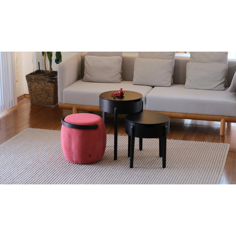 Bakrac Round Pouf, Red