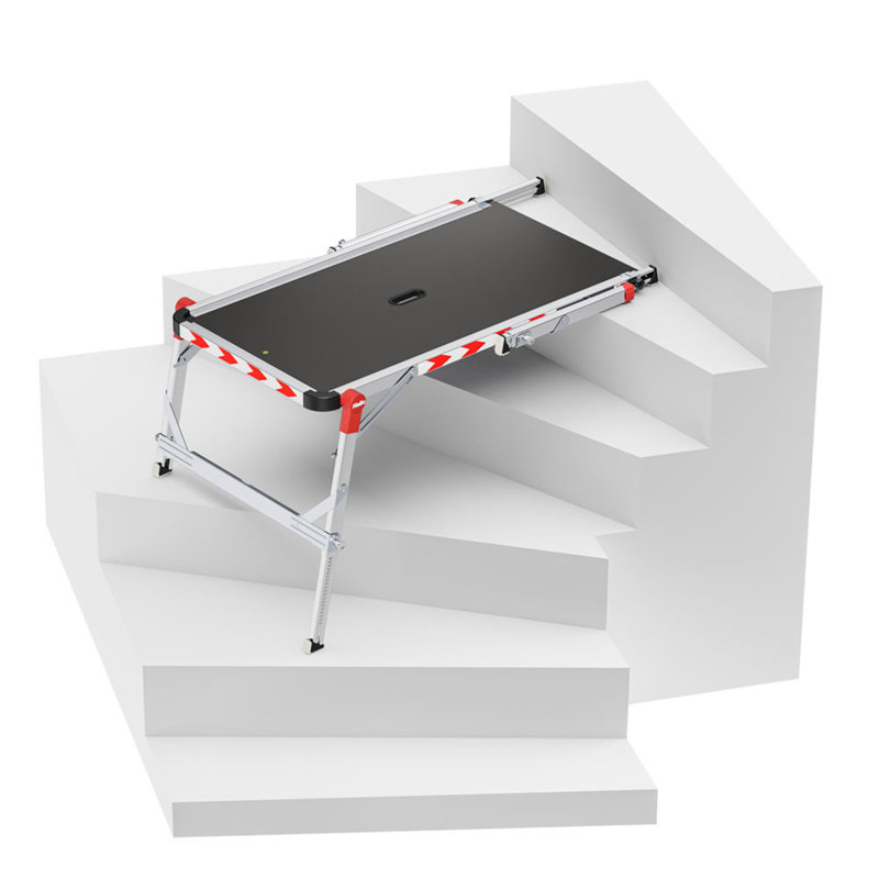Hailo Adjustable Aluminum Work Platform TP2 Plus for Ladders & Stairs, Foldable