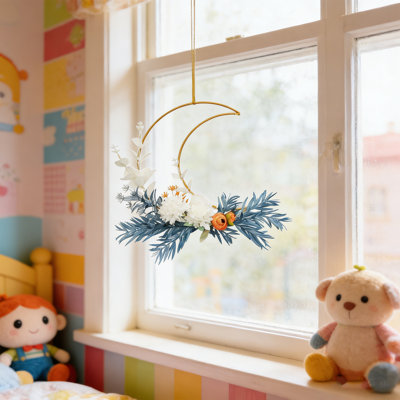 Spring and summer flower wreath simulation flower decoration - rattan wall hanging flower wreath wall decoration, suitable for home living room bedroom wedding party background wall decoration, outdoor porch courtyard gardening decoration