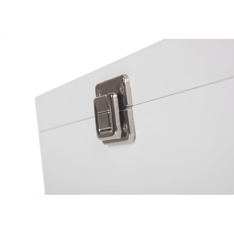 Wooden Storage Box with Lid, 23cm W x 30cm D, White Wash