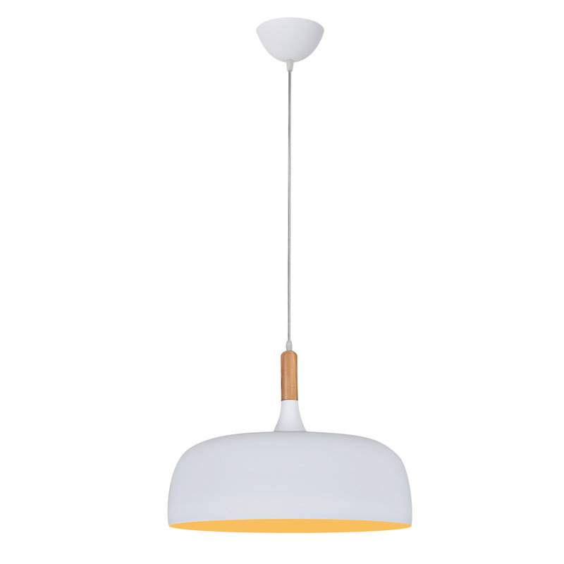 Luverne 1 - Light White Dome Pendant, 120cm H x 48cm W x 48cm D