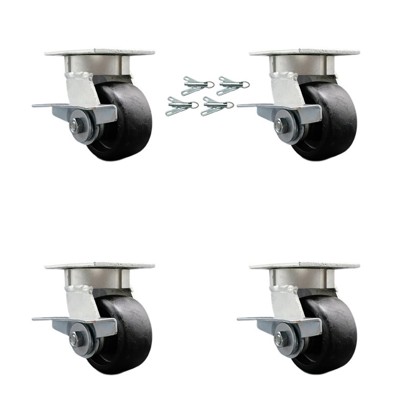Caster Set with Brakes
