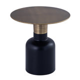 Vida Steel End Table, Antique Brass